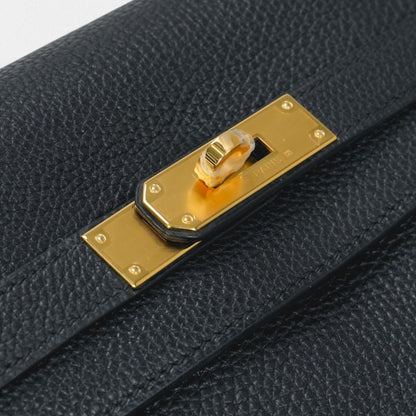 Hermes Kelly 35 Tote Shoulder Bag Togo Noir Black Gold Retourne V-shaped — view 7