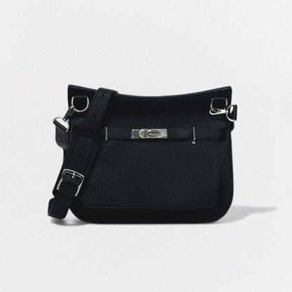 Hermes Gipsiere 28 Shoulder Bag Taurillon Clemence Noir Black Silver