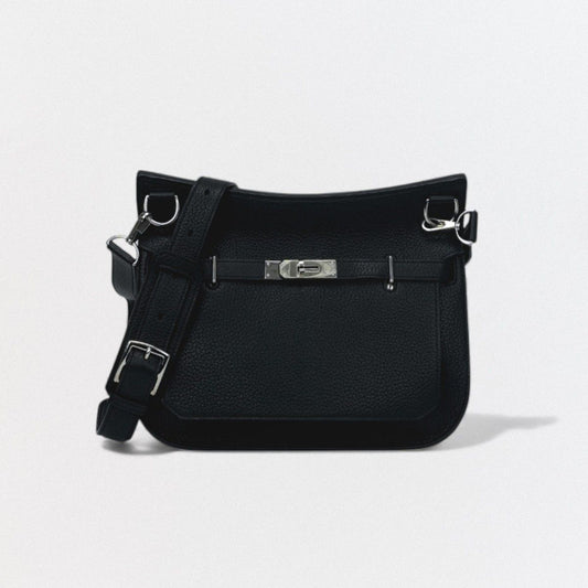 Hermes Gipsiere 28 Shoulder Bag Taurillon Clemence Noir Black Silver