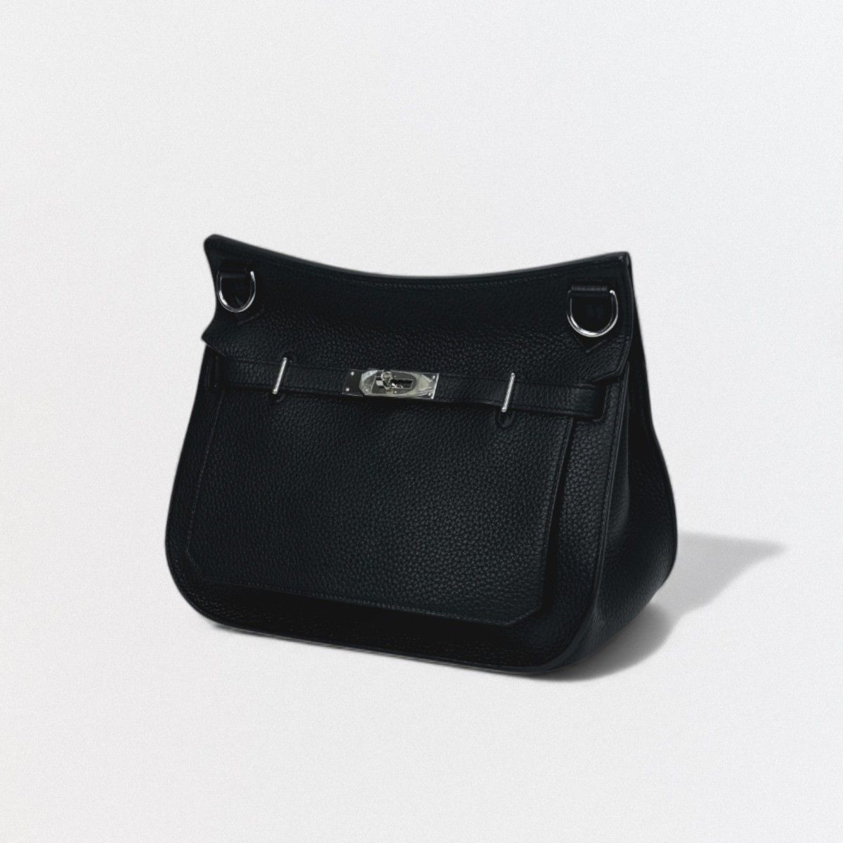 Hermes Gipsiere 28 Shoulder Bag Taurillon Clemence Noir Black Silver — view 2