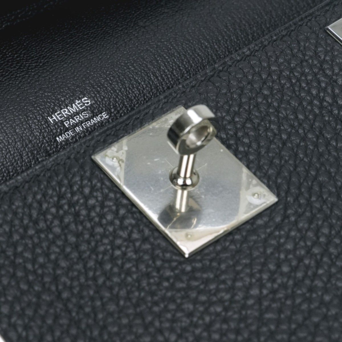 Hermes Gipsiere 28 Shoulder Bag Taurillon Clemence Noir Black Silver — view 7