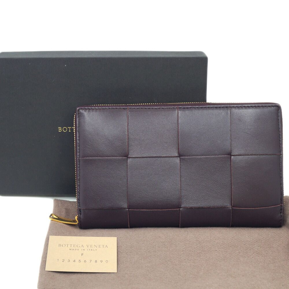 Bottega Veneta Cassette Zip Around Wallet Intrecciato Leather Brown Gold — view 9