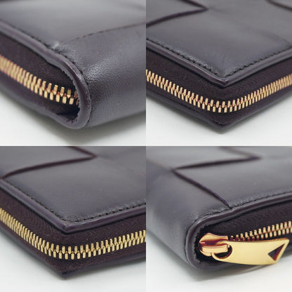Bottega Veneta Cassette Zip Around Wallet Intrecciato Leather Brown Gold — view 4