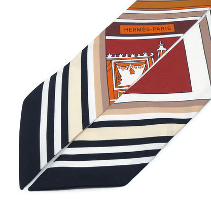 Hermes Twilly Scarf George Washington's Carriage Detail Brown Multicolor — view 6