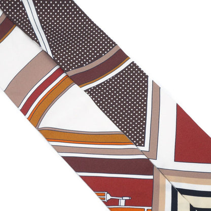 Hermes Twilly Scarf George Washington's Carriage Detail Brown Multicolor — view 4