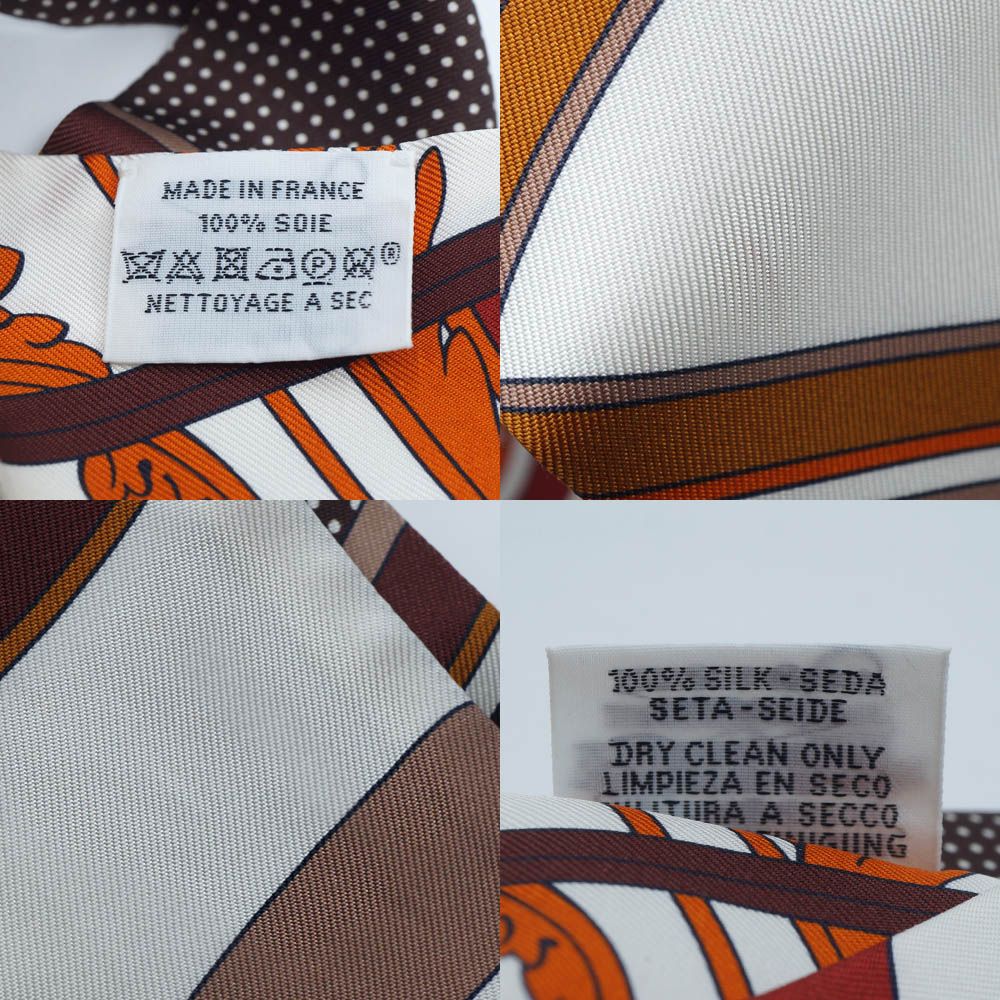 Hermes Twilly Scarf George Washington's Carriage Detail Brown Multicolor — view 9