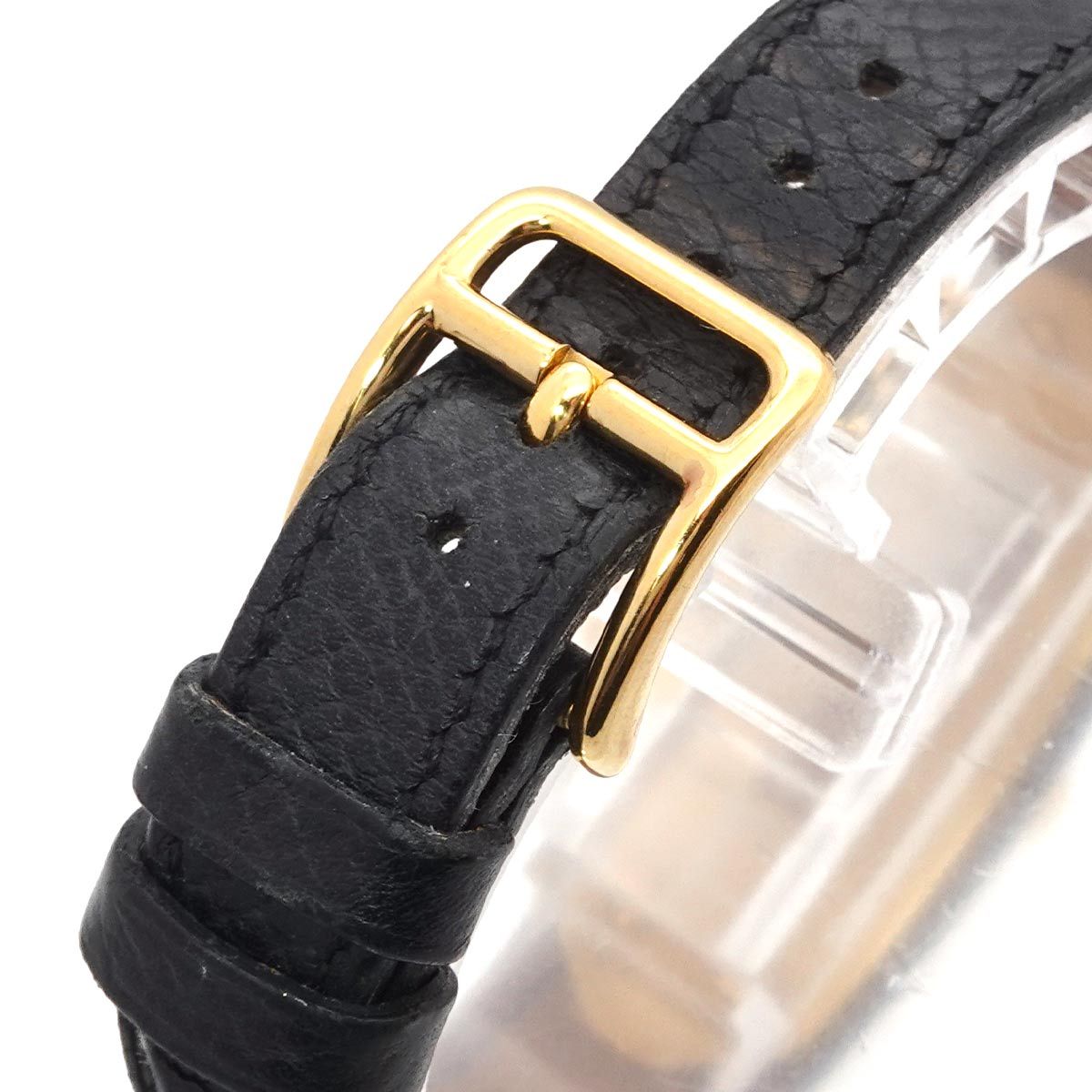 Hermes Kelly Watch Vintage Gold Black Quartz Cadena — view 8