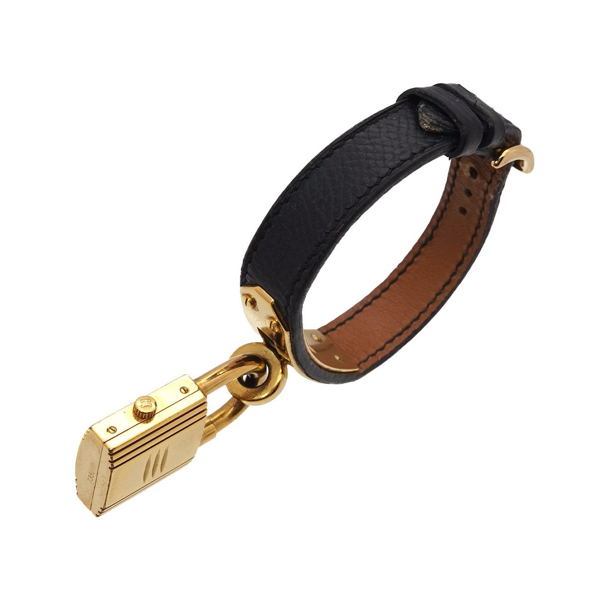 Hermes Kelly Watch Vintage Gold Black Quartz Cadena — view 6