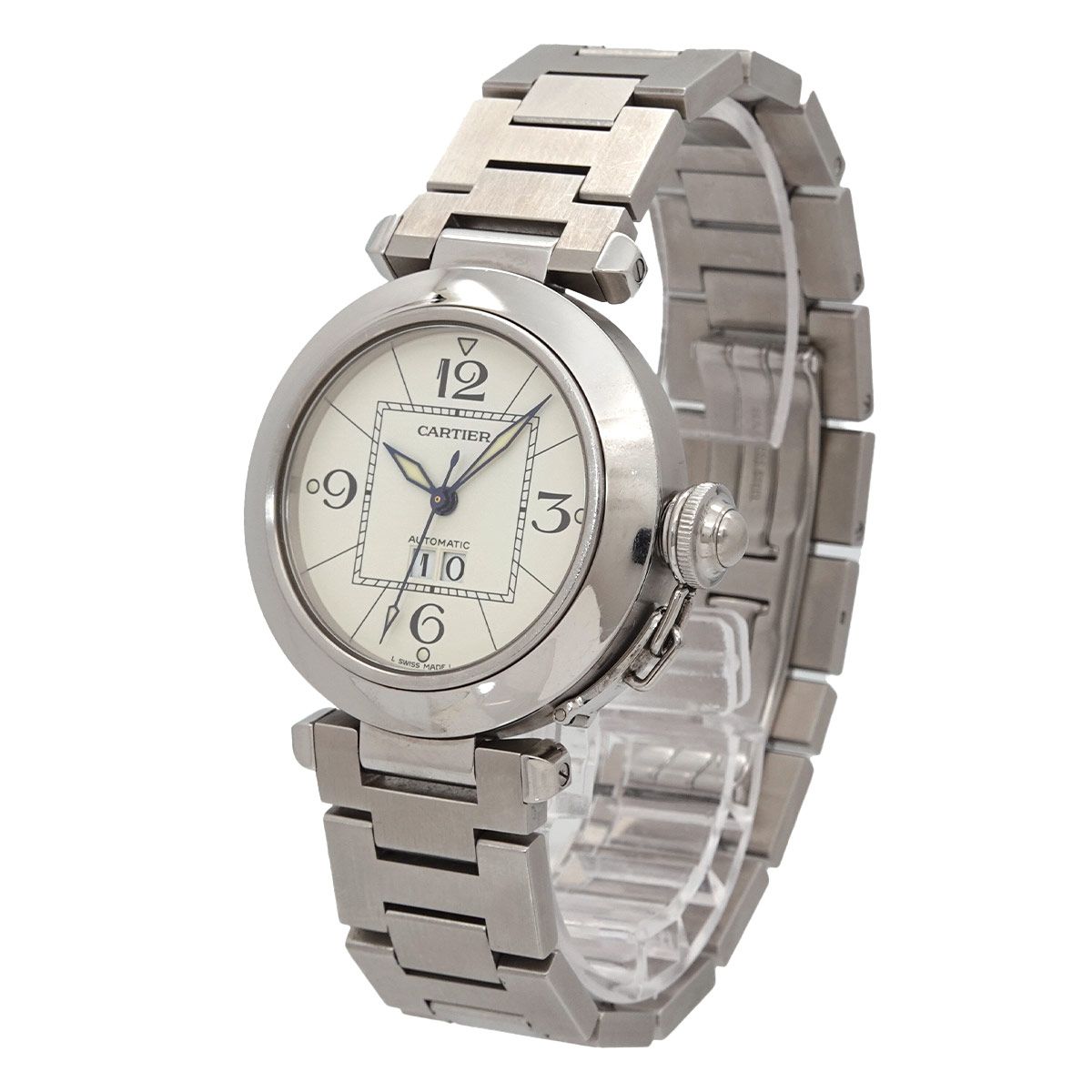 Cartier Pasha Big Date Boys Watch White Automatic Pashac — view 3