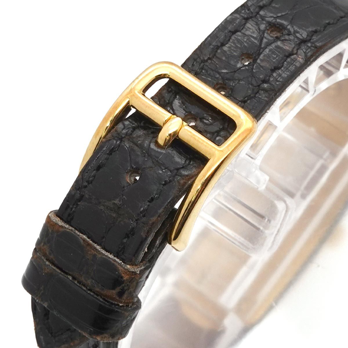 Hermes Kelly Watch Vintage Gold Black Quartz Cadena — view 9