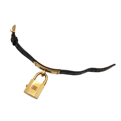 Hermes Kelly Watch Vintage Gold Black Quartz Cadena — view 6