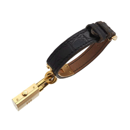 Hermes Kelly Watch Vintage Gold Black Quartz Cadena — view 7