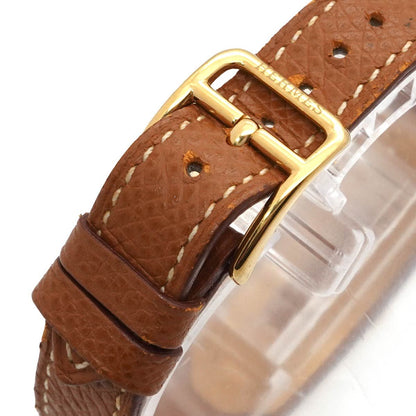 Hermes Kelly Watch Vintage Gold Brown Quartz Cadena — view 8