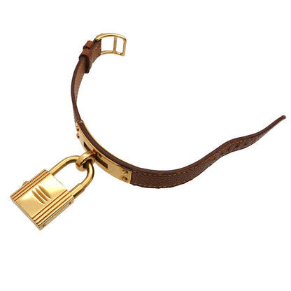 Hermes Kelly Watch Vintage Gold Brown Quartz Cadena — view 5