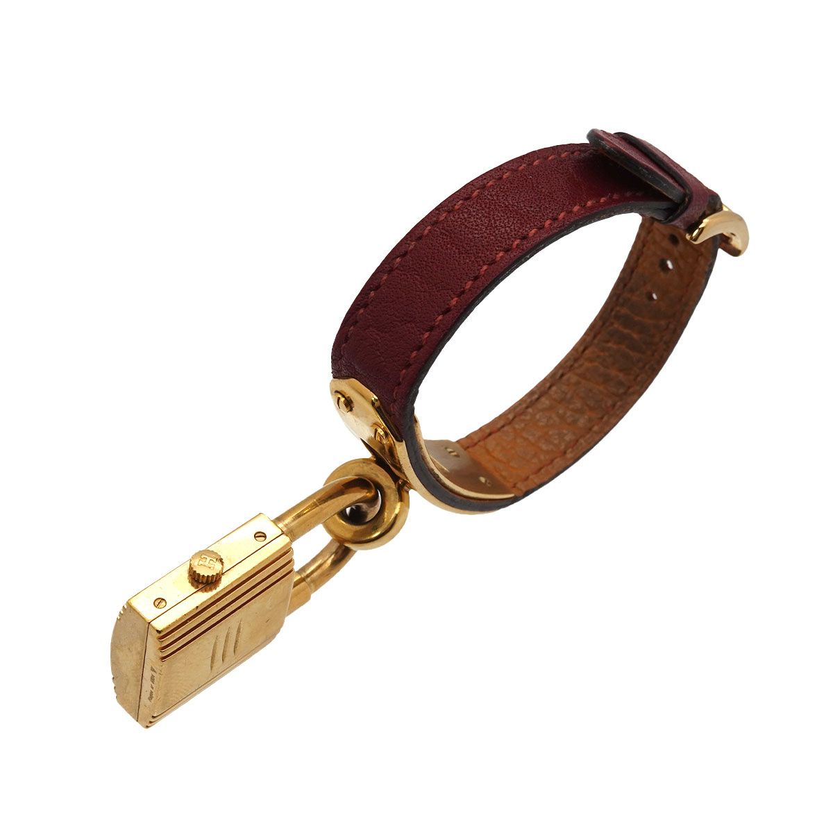 Hermes Kelly Watch Vintage Gold Bordeaux Quartz Cadena — view 6