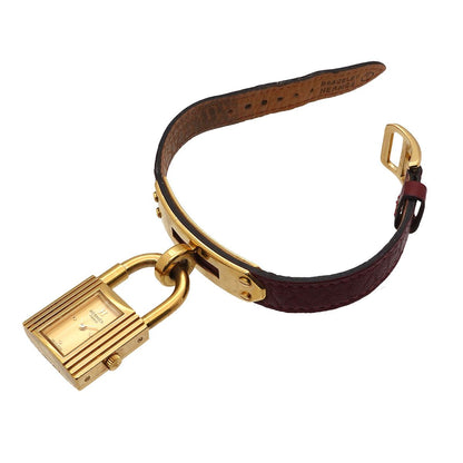 Hermes Kelly Watch Vintage Gold Bordeaux Quartz Cadena — view 4