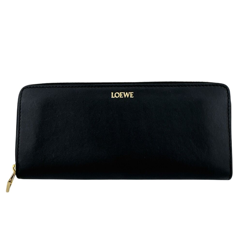 Loewe Zip Around Leather Wallet Black