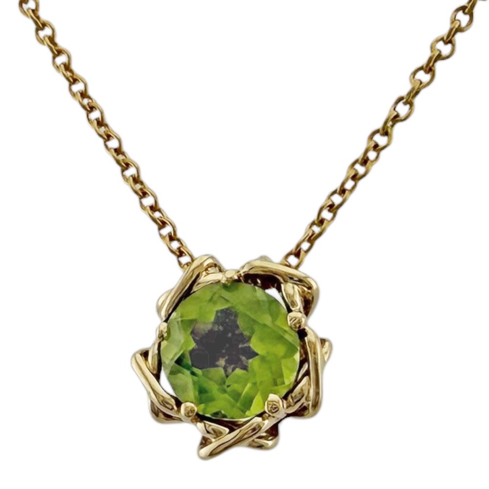 Tiffany & Co Kiss Around Necklace 18k Gold Peridot