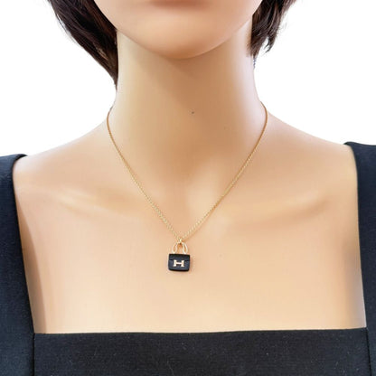 Hermes Constance Necklace 18k Gold Black Jade — view 2