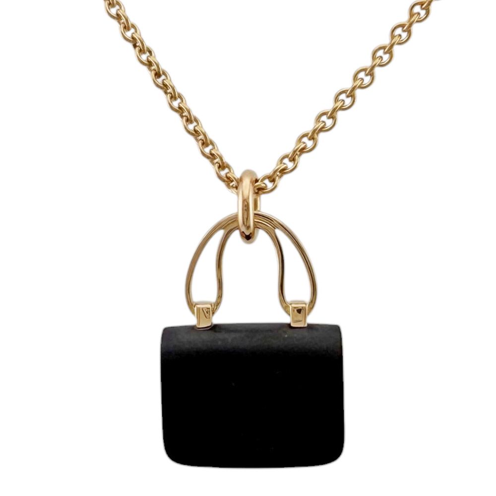 Hermes Constance Necklace 18k Gold Black Jade — view 3
