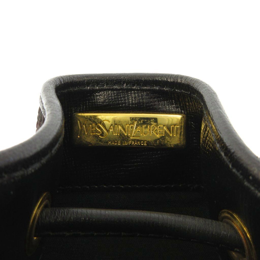 Saint Laurent Yves Vintage ketobag ShawleLogo Plate Leather Gold Black — view 6
