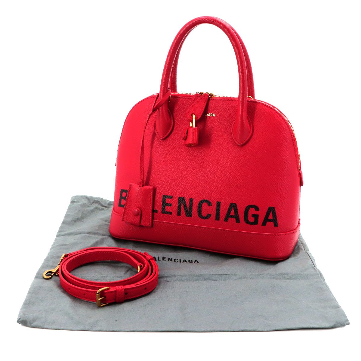 Balenciaga Ville Top Handle 2-Way Bag Leather Red Black — view 2