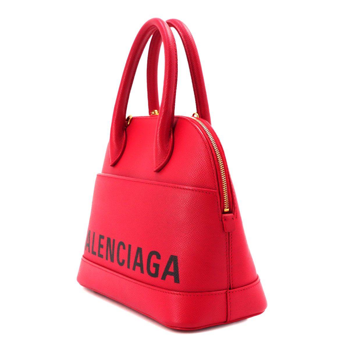 Balenciaga Ville Top Handle 2-Way Bag Leather Red Black — view 4