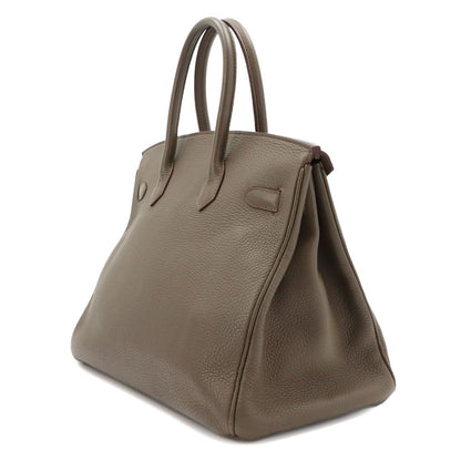Hermes Birkin 35 Taurillon Clemence Etain Hand Bag Silver — view 4