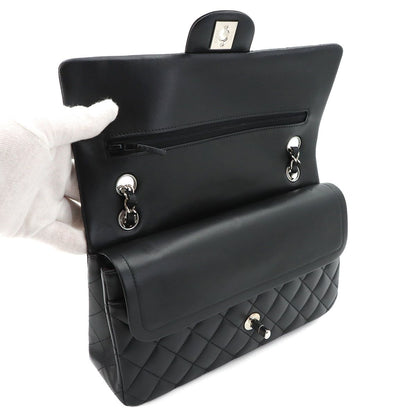 Chanel Quilted 25 Chain Shoulder Bag Lambskin Black Silver — view 7