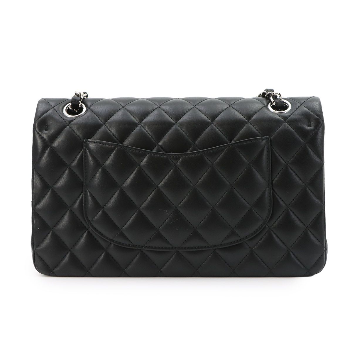 Chanel Quilted 25 Chain Shoulder Bag Lambskin Black Silver — view 3