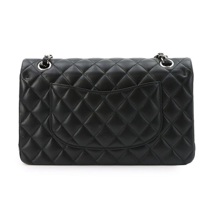 Chanel Quilted 25 Chain Shoulder Bag Lambskin Black Silver — view 3