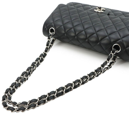 Chanel Quilted 25 Chain Shoulder Bag Lambskin Black Silver — view 6