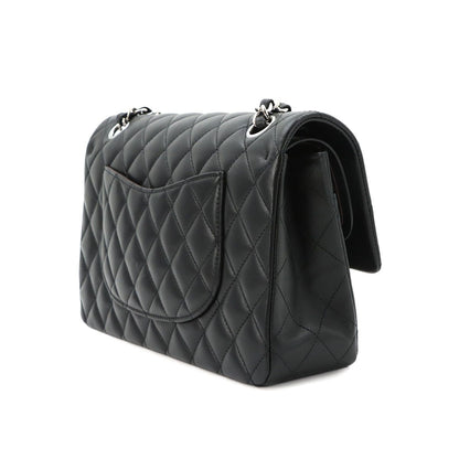 Chanel Quilted 25 Chain Shoulder Bag Lambskin Black Silver — view 4