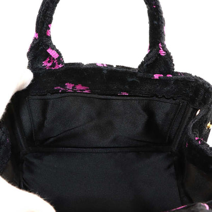 Prada Canapa Mini 2-Way Bag Velour Leather Nero Pink Black — view 9