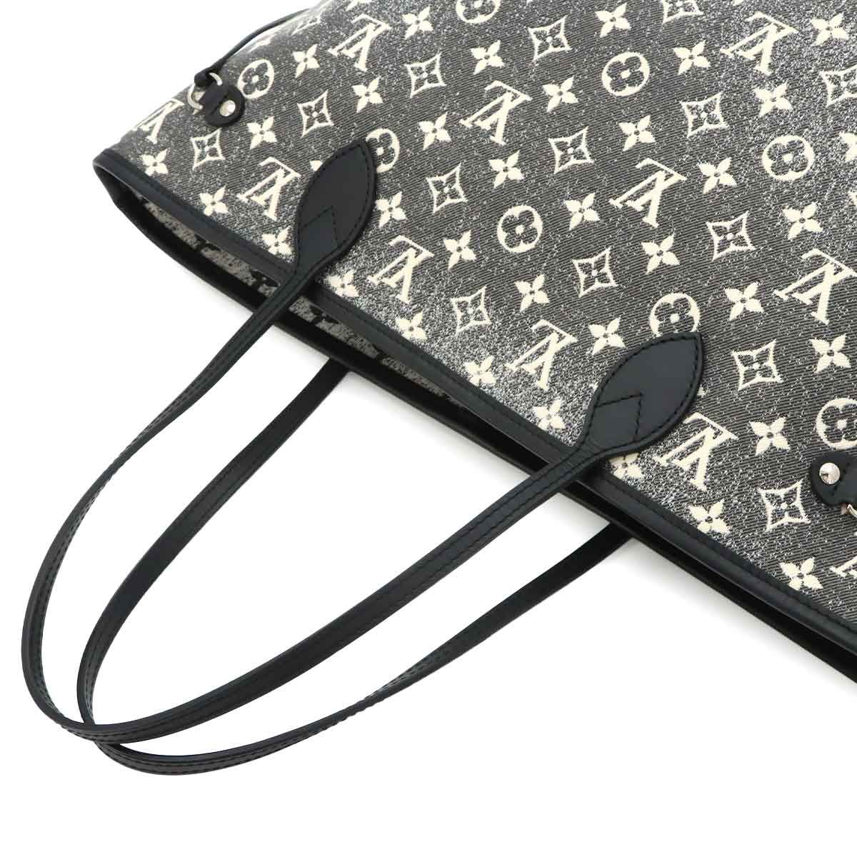 Louis Vuitton Monogram Jacquard Denim Neverfull MM Tote Gray Noir — view 6