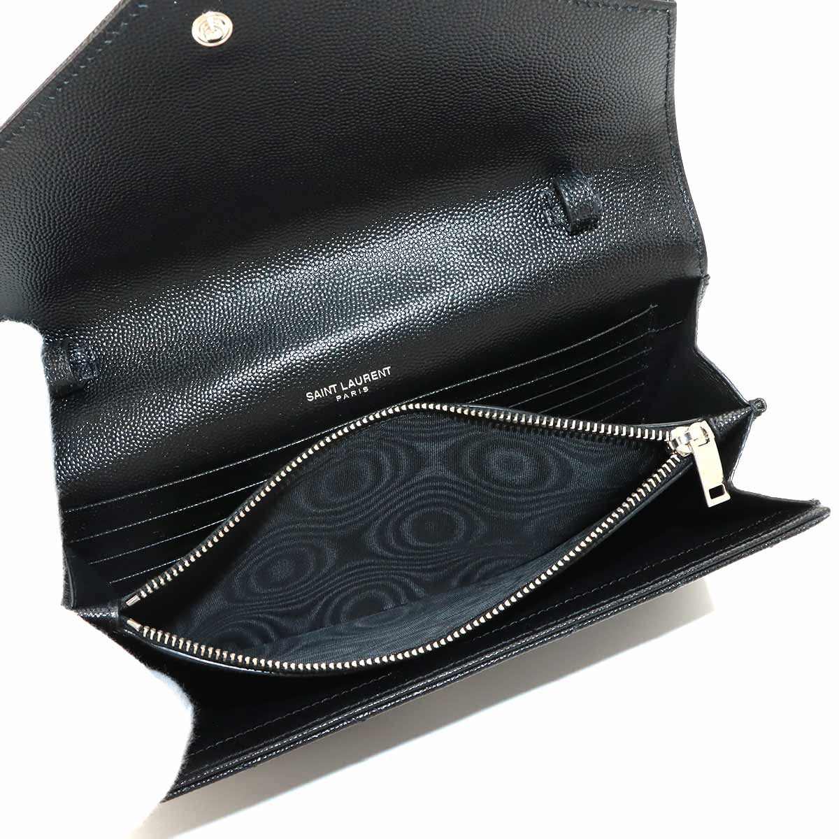 Saint Laurent Cassandra Classic Chain Wallet Leather Black — view 8