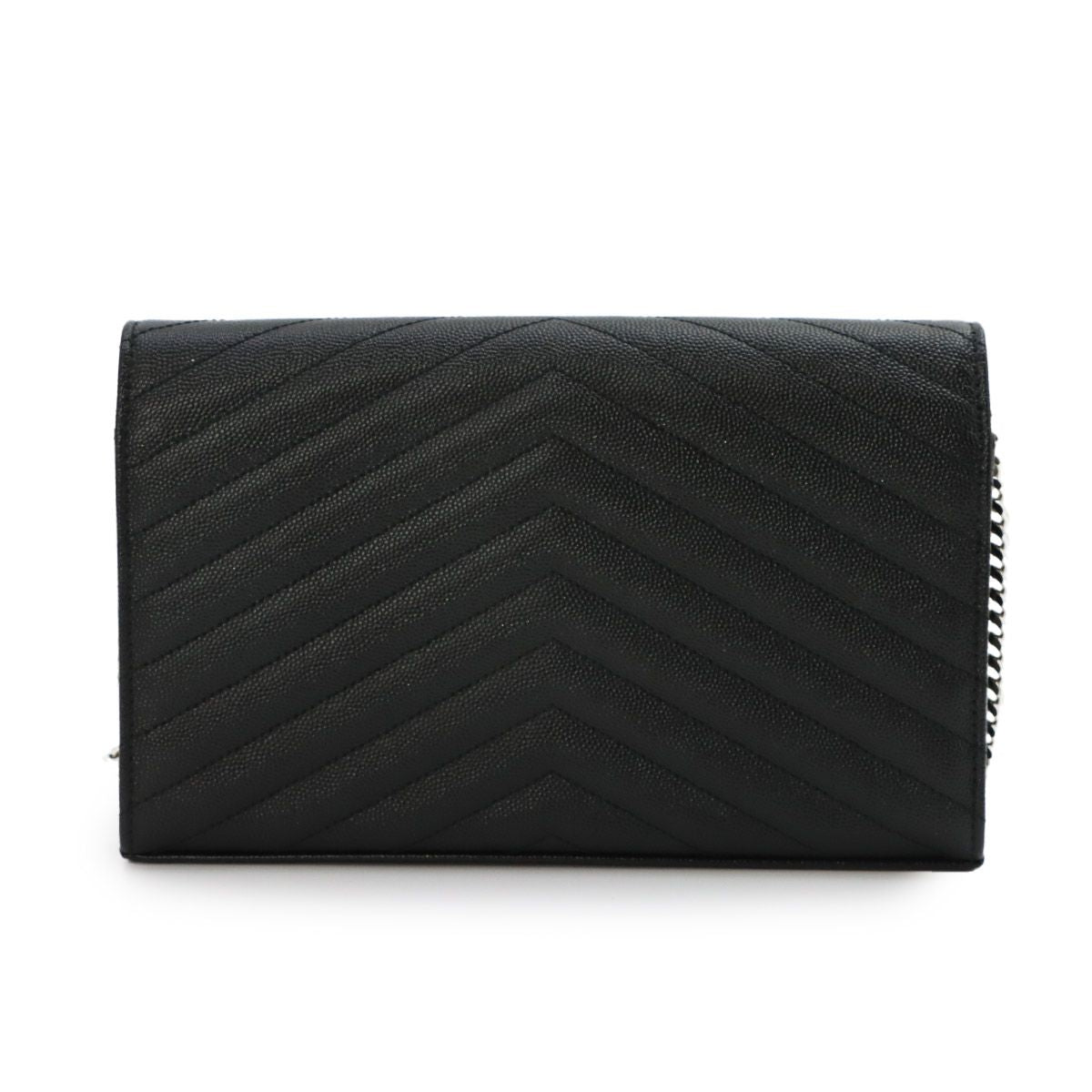 Saint Laurent Cassandra Classic Chain Wallet Leather Black — view 3