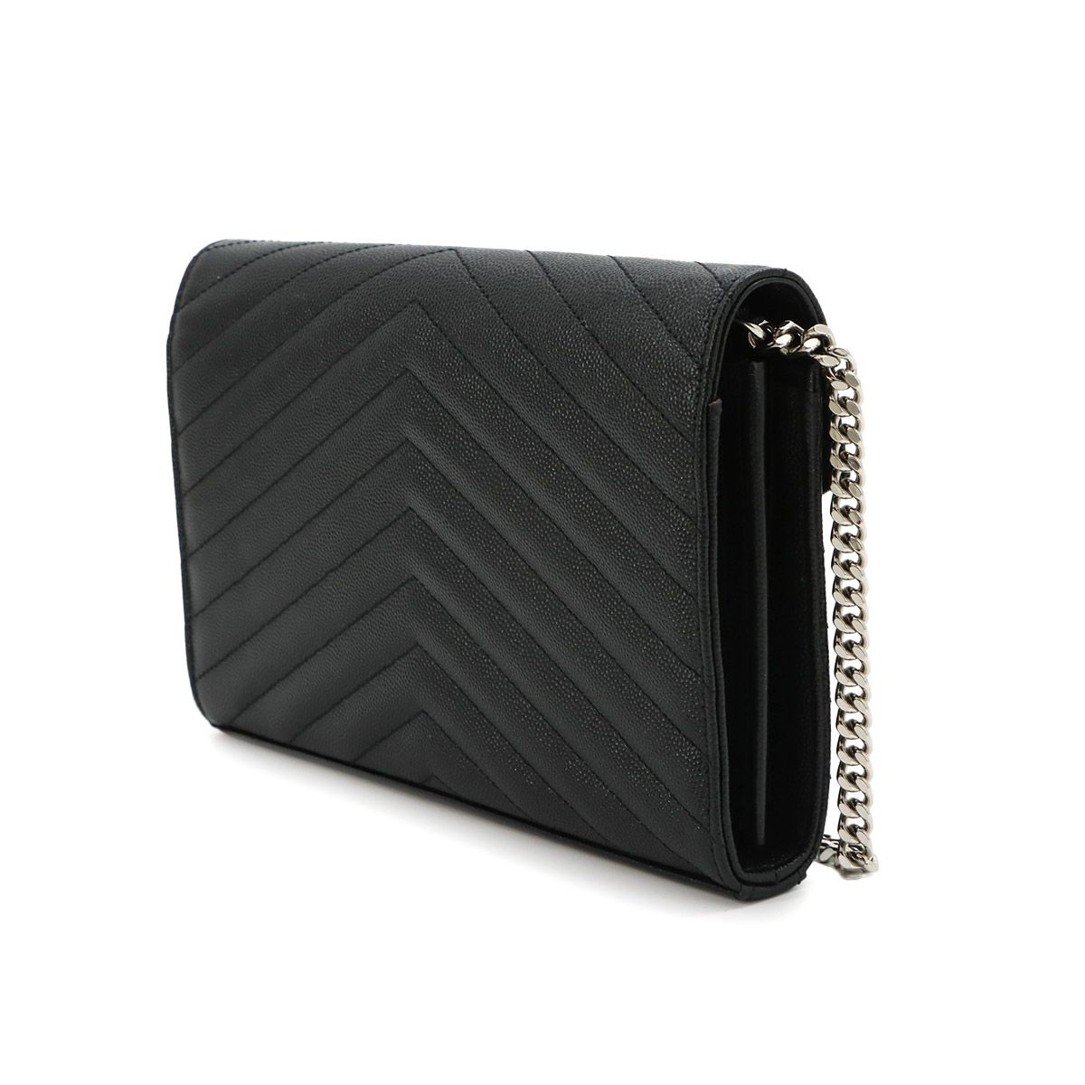 Saint Laurent Cassandra Classic Chain Wallet Leather Black — view 4
