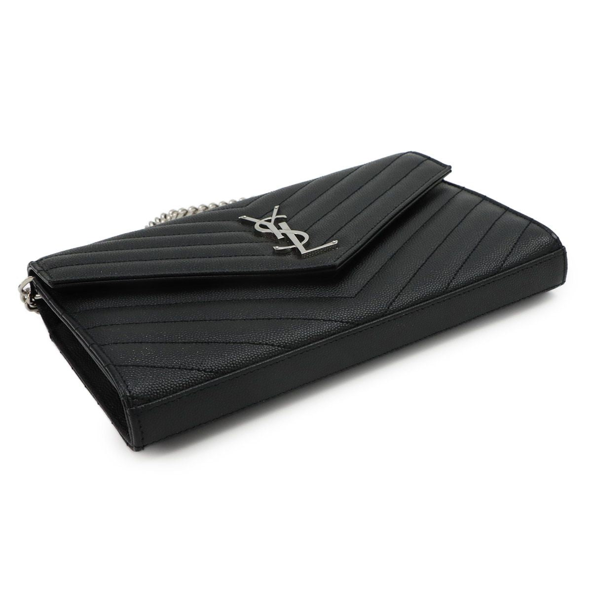 Saint Laurent Cassandra Classic Chain Wallet Leather Black — view 5