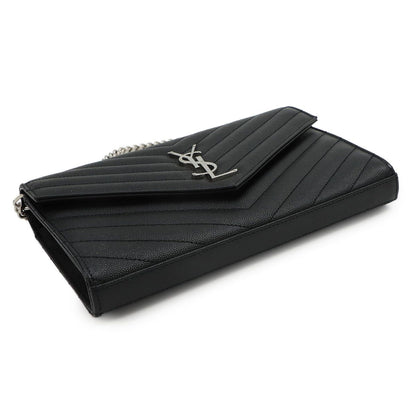 Saint Laurent Cassandra Classic Chain Wallet Leather Black — view 5