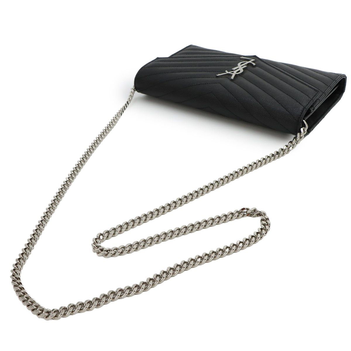Saint Laurent Cassandra Classic Chain Wallet Leather Black — view 6