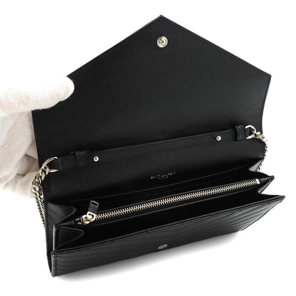 Saint Laurent Cassandra Classic Chain Wallet Leather Black — view 7