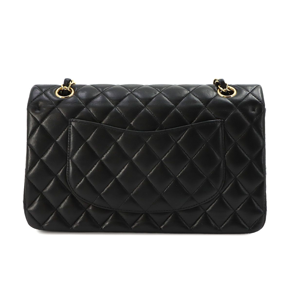 Chanel Quilted 25 Chain Shoulder Bag Lambskin Black Gold CC Logo — view 3