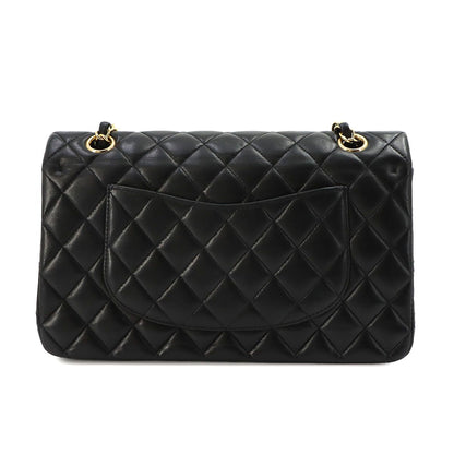 Chanel Quilted 25 Chain Shoulder Bag Lambskin Black Gold CC Logo — view 3