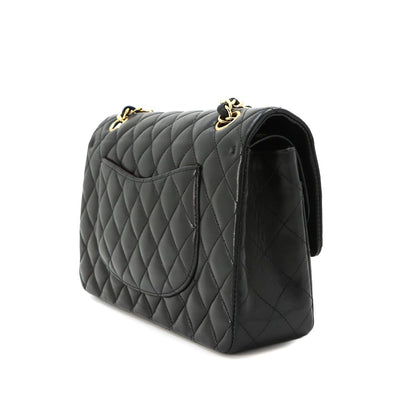 Chanel Quilted 25 Chain Shoulder Bag Lambskin Black Gold CC Logo — view 4