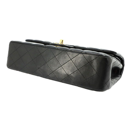 Chanel Quilted 25 Chain Shoulder Bag Lambskin Black Gold CC Logo — view 5