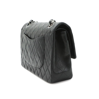 Chanel Quilted 25 Chain Shoulder Bag Lambskin Black Silver — view 4