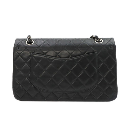 Chanel Quilted 25 Chain Shoulder Bag Lambskin Black Silver — view 3