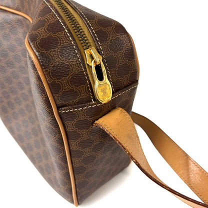 Celine Macadam Shoulder Bag Leather Brown Gold Vintage — view 9