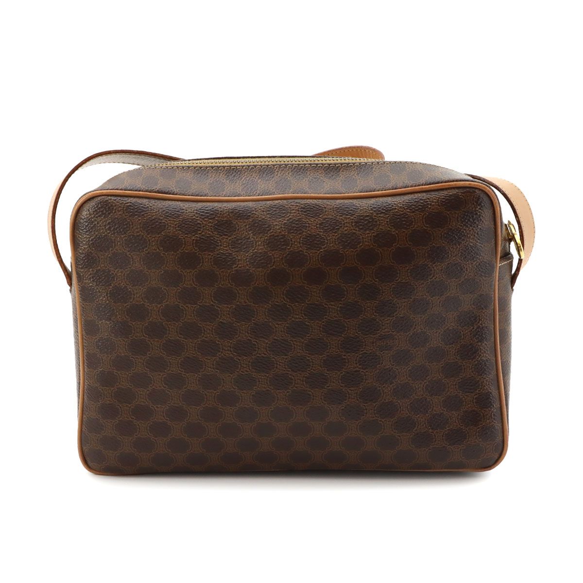 Celine Macadam Shoulder Bag Leather Brown Gold Vintage — view 2